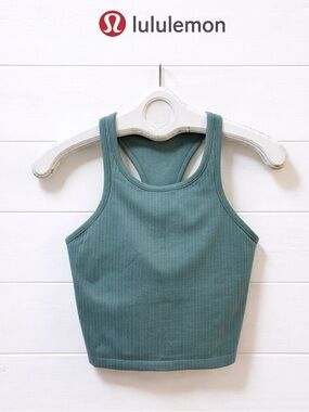 LULULEMON Green Cropped Racerback Tank Top – Size 6 – Ribbed